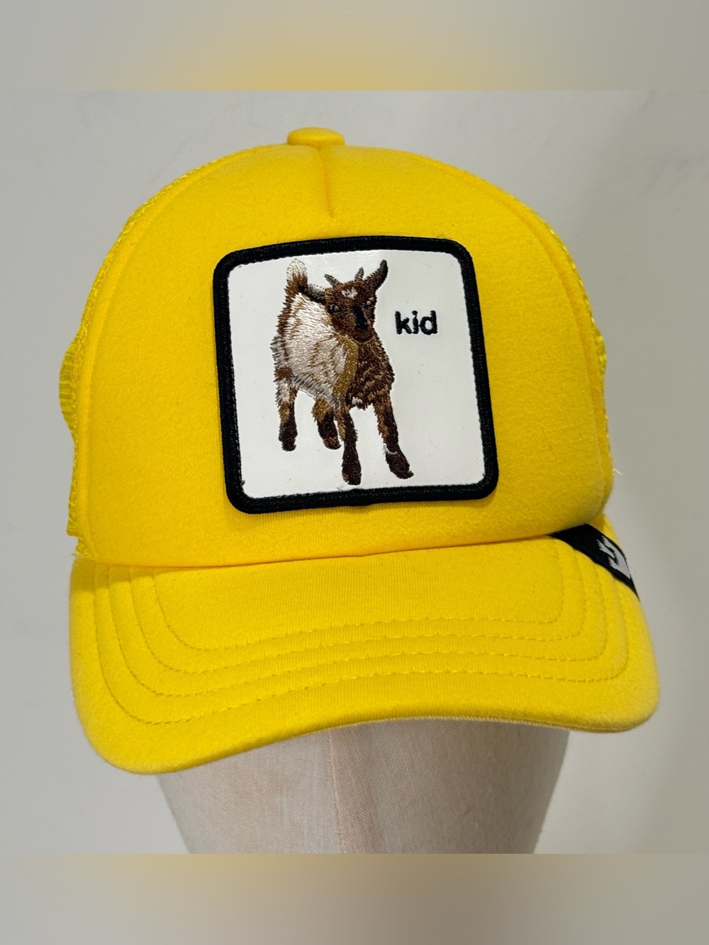 Goorin Bros The Farm Kid Goat Trucker Hat Kids O/S Yellow Summer Streetwear